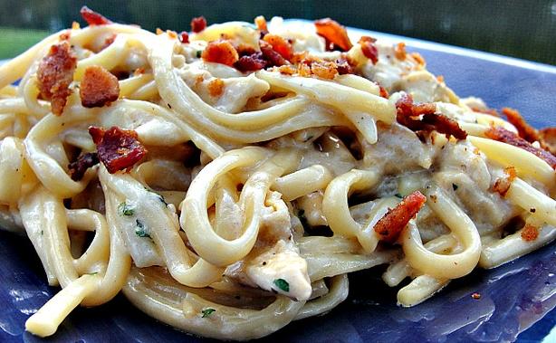 Chicken Bacon Fettuccine Alfredo - Aria Art