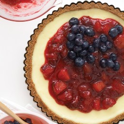 Red, White, and Blueberry Cheesecake Tart