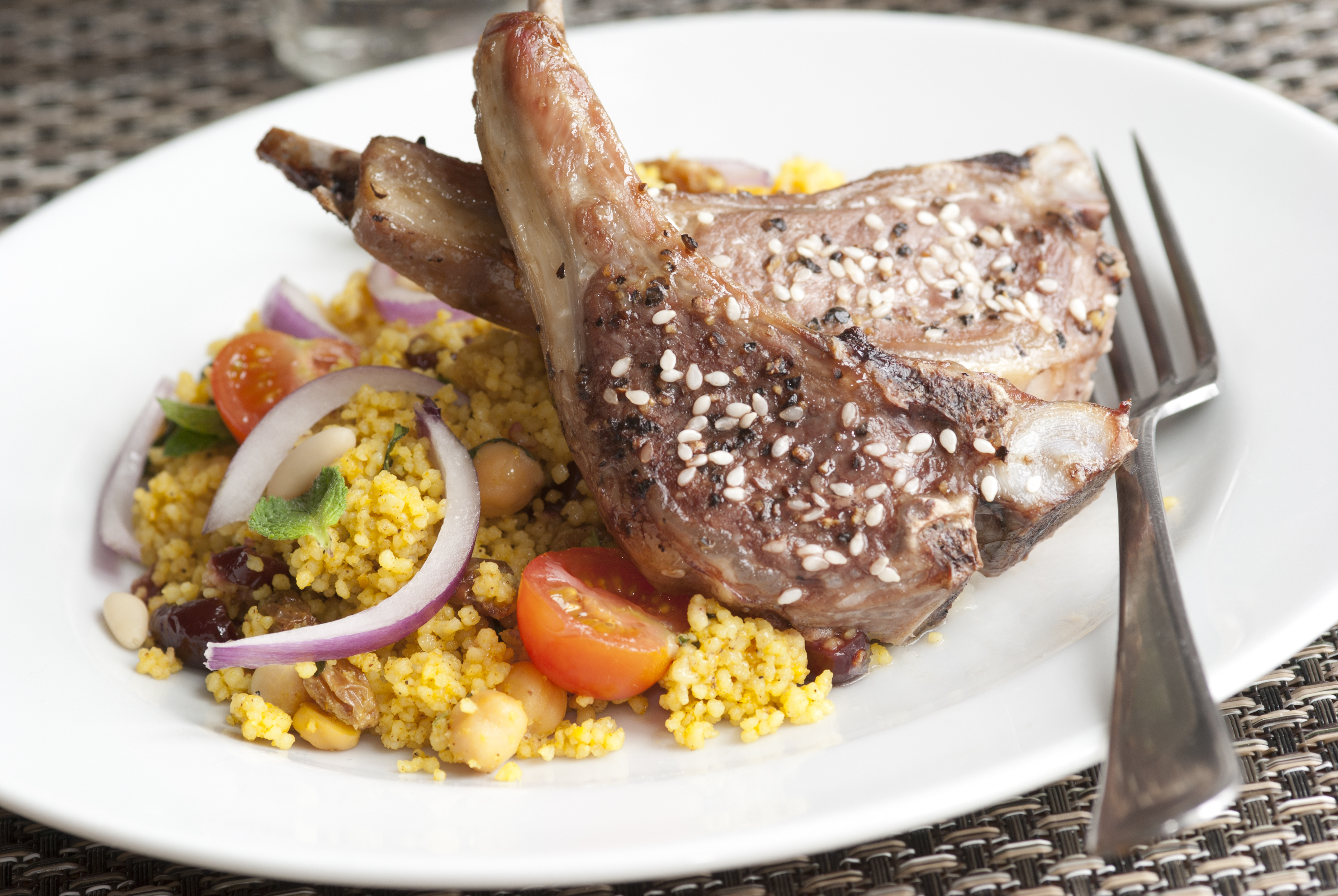 Baked Lamb Cutlets in Honey Sesame Marinade