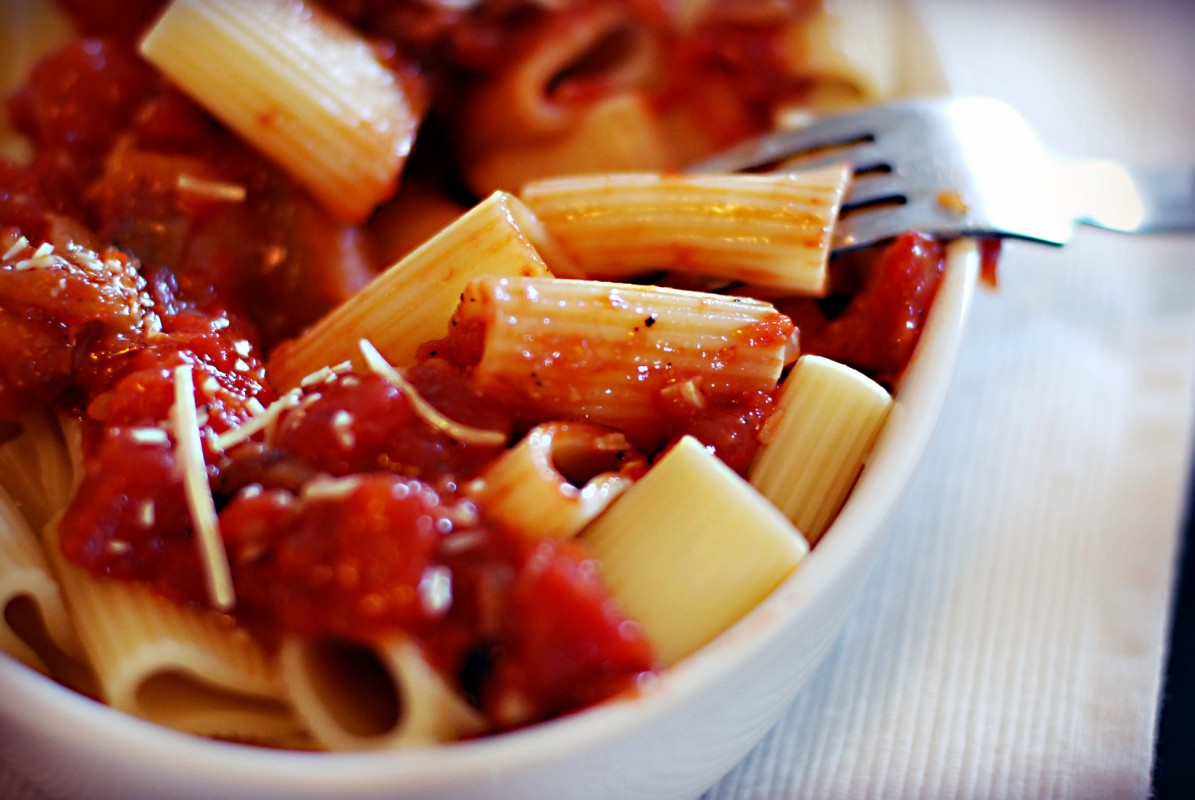 Aubergine Tomato Pasta