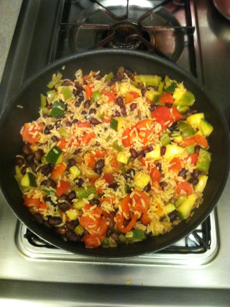 Zucchini, Black Bean and Rice Skillet
