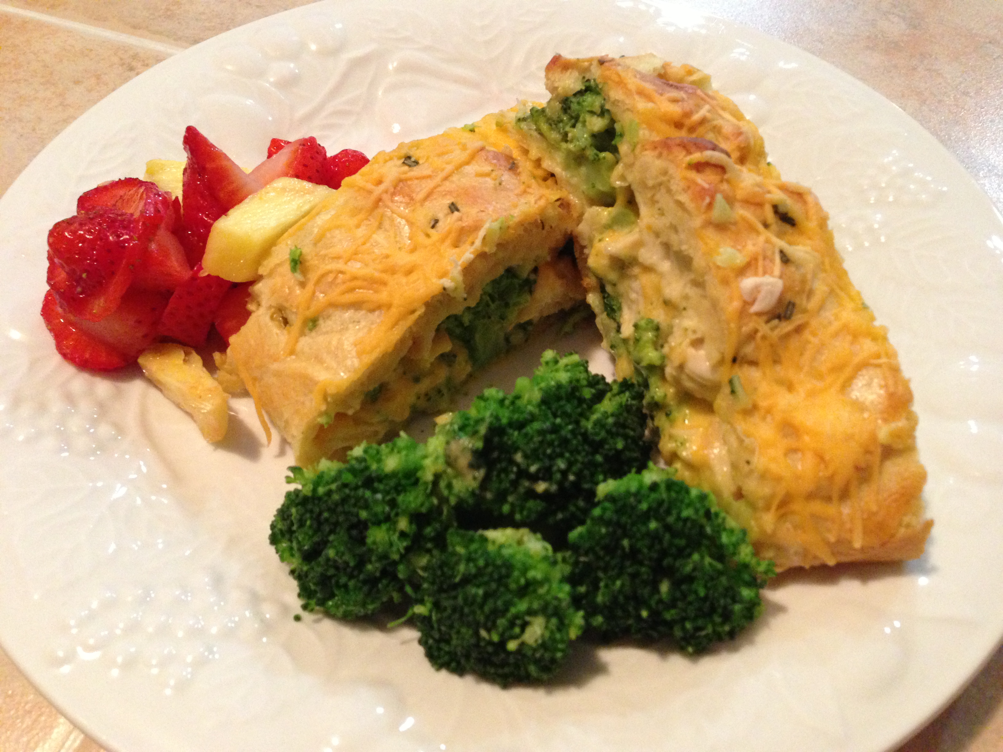 Super Simple Cheesy Chicken Broccoli Stuffed Braid... uh Bread!