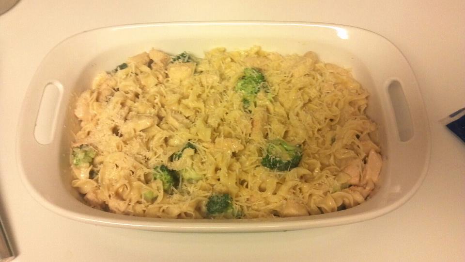 Chicken and broccoli noodle casserole