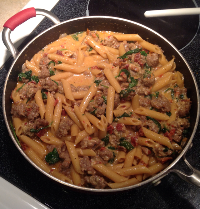 Skillet Penne and Sausage Supper