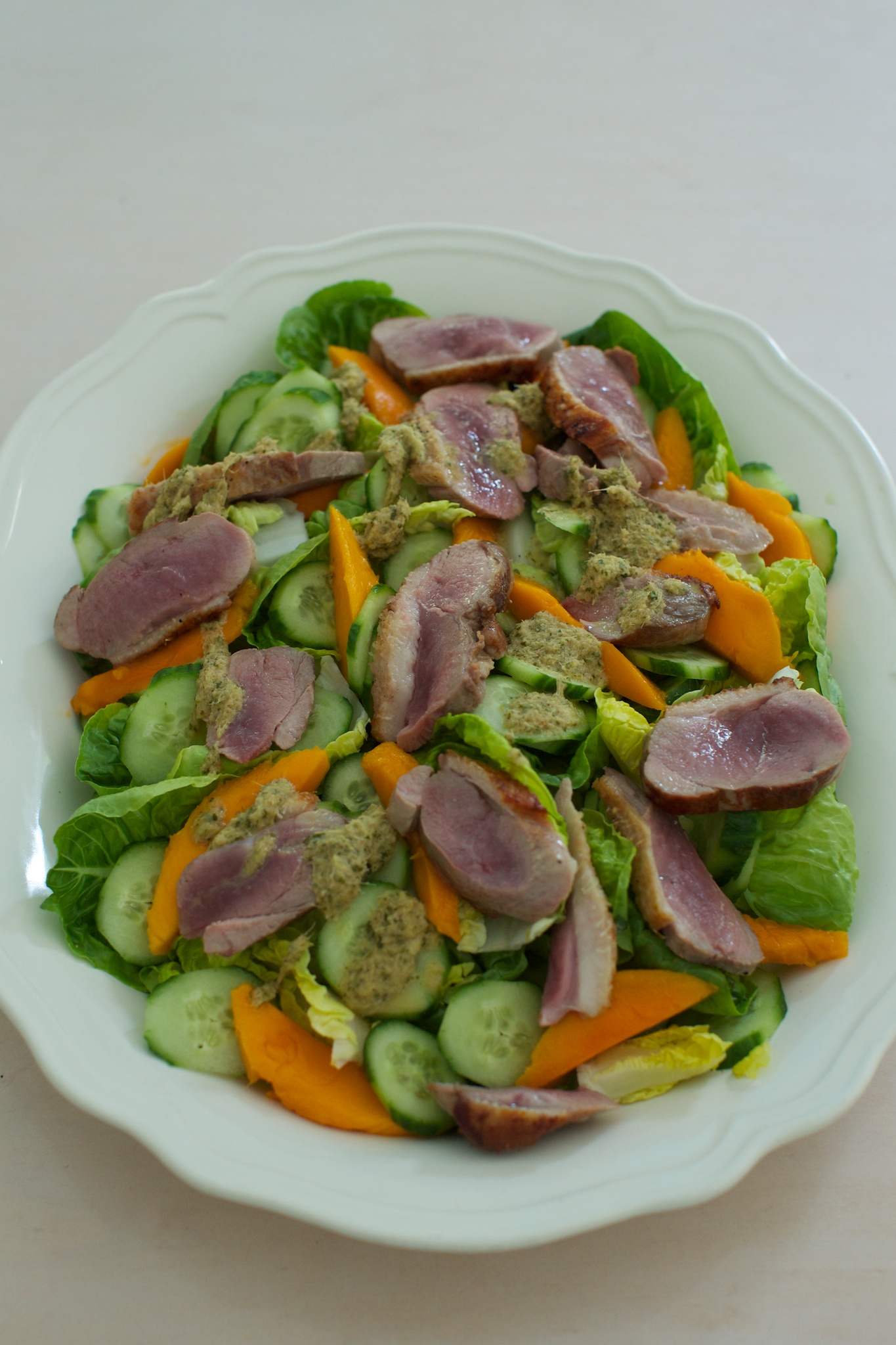 Warm Thai Duck Salad with Mango And Cucumber
