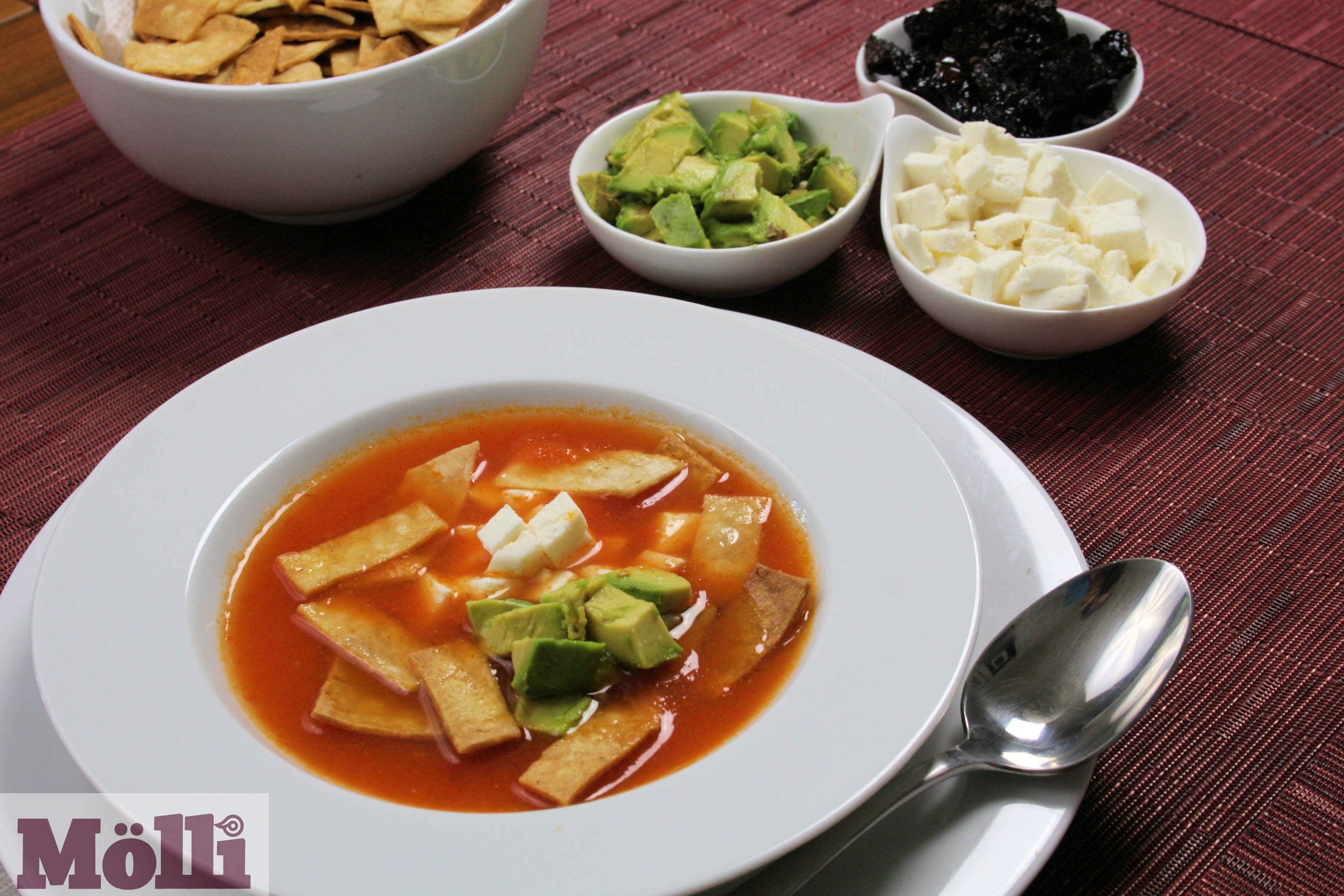 Tortilla soup (Morelos Cooking Sauce)