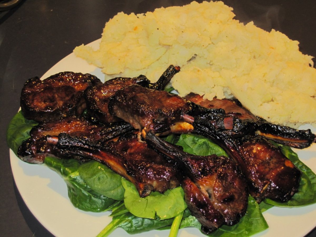 Baked Lamb Cutlets in Honey Sesame Marinade