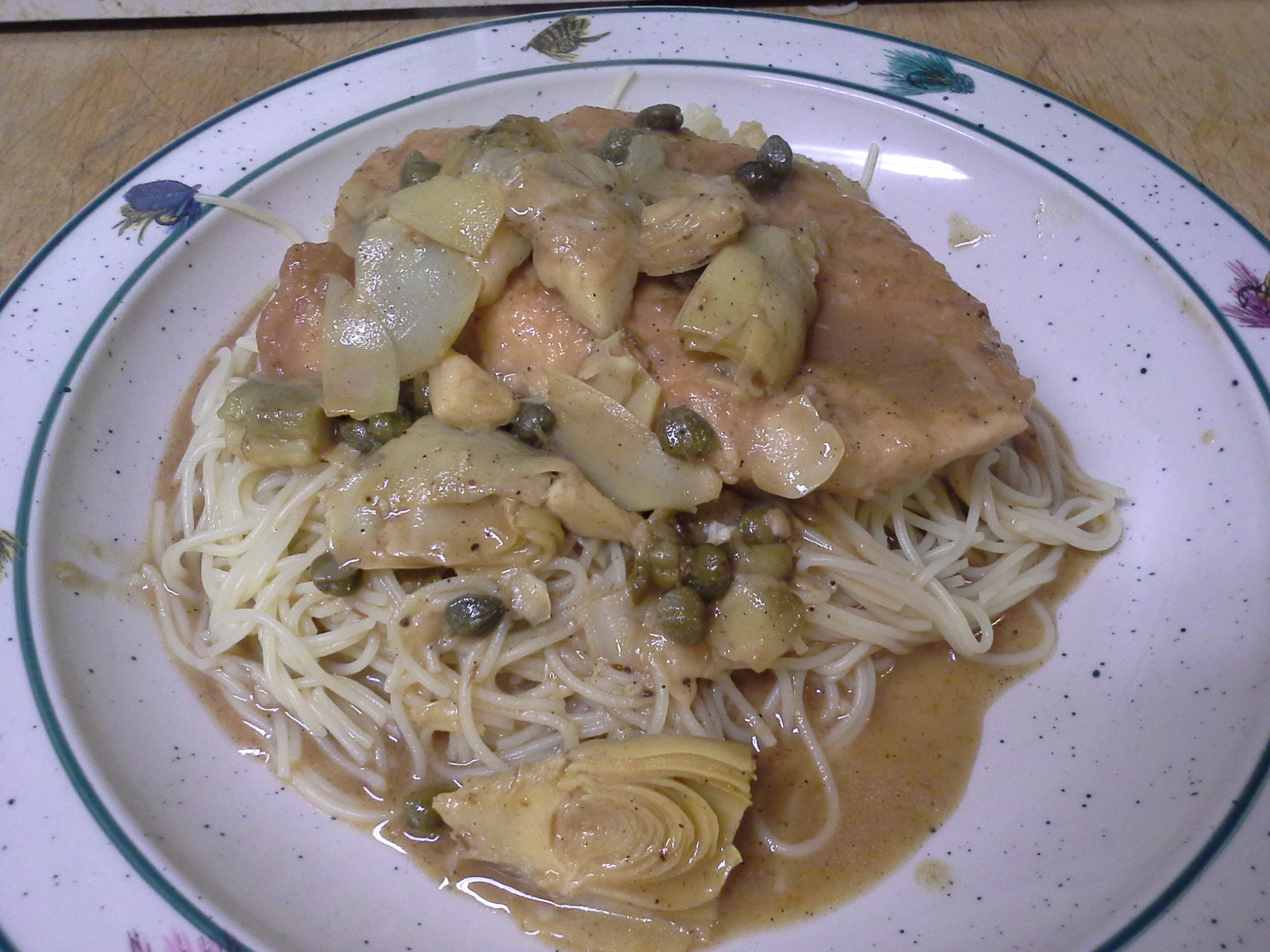 Chicken Piccata with Lemon, Capers and Artichoke Hearts