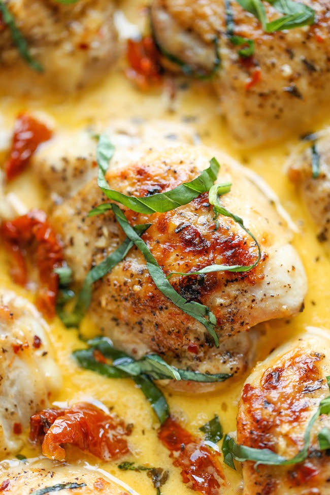 Chicken with sun dried tomato cream sauce