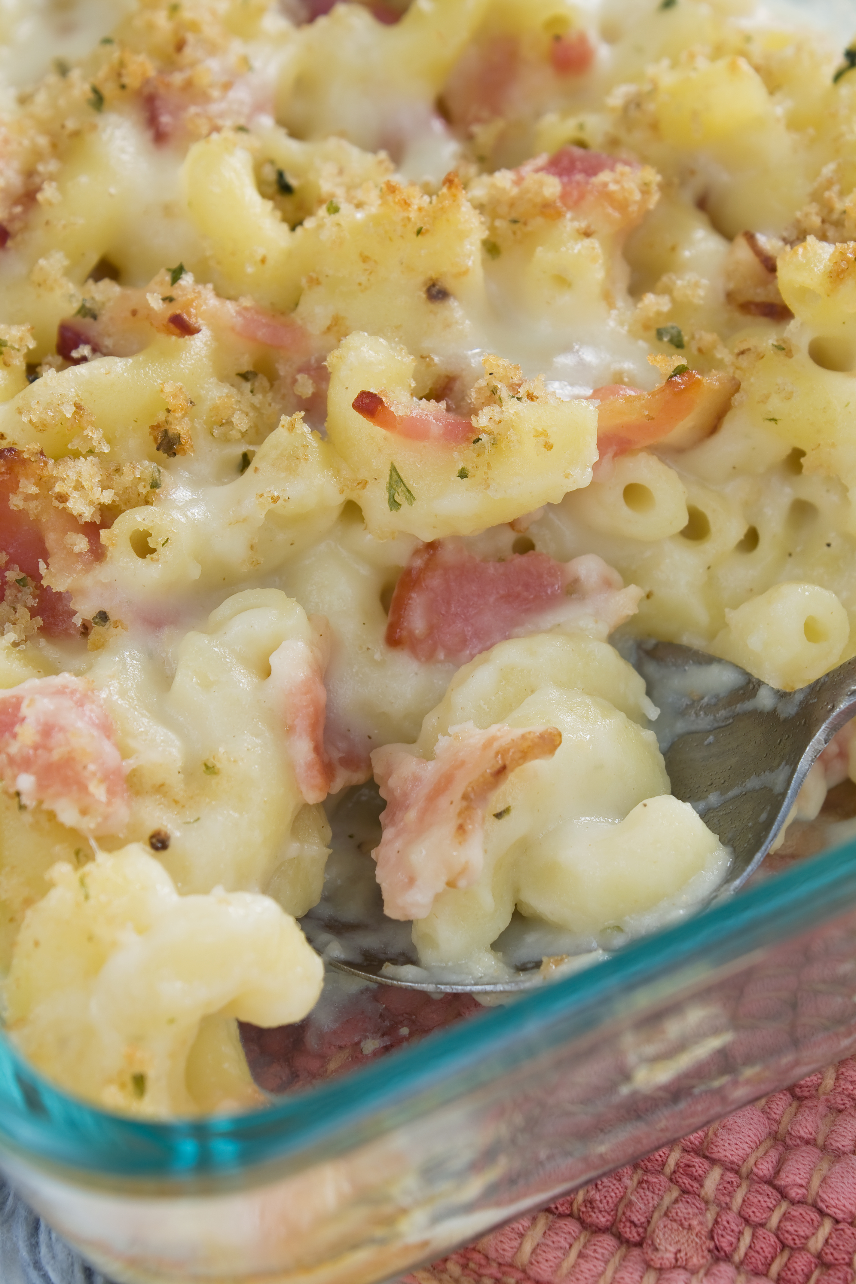low fat baked macaroni and cheese with bread crumbs