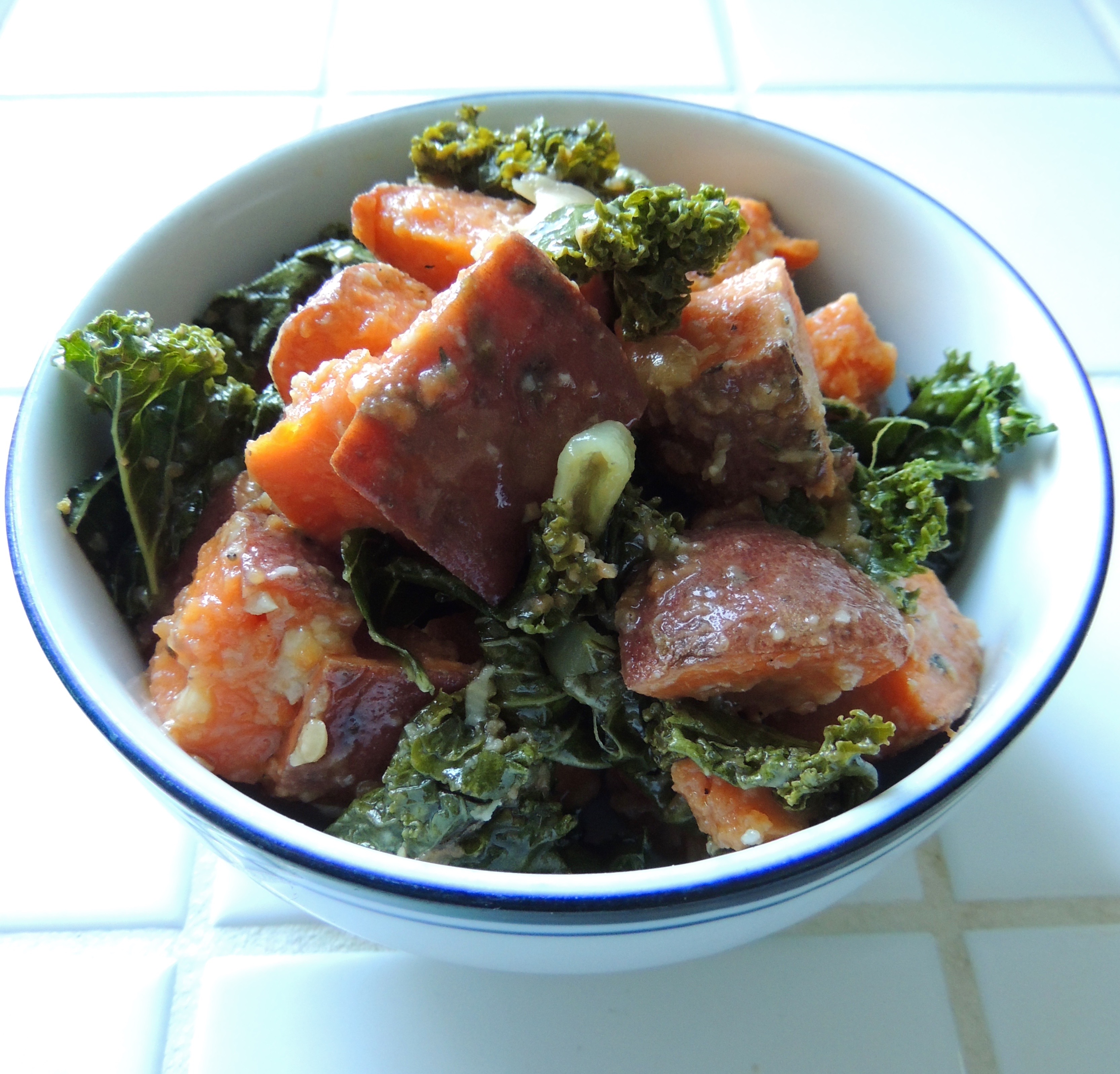 Roasted Yams and Kale BigOven