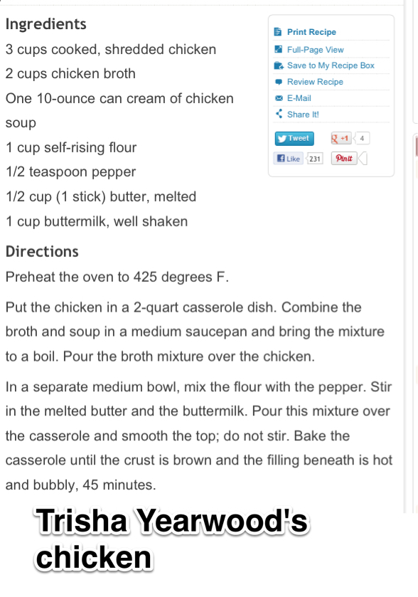 Chicken Pie Trisha Yearwoods BigOven