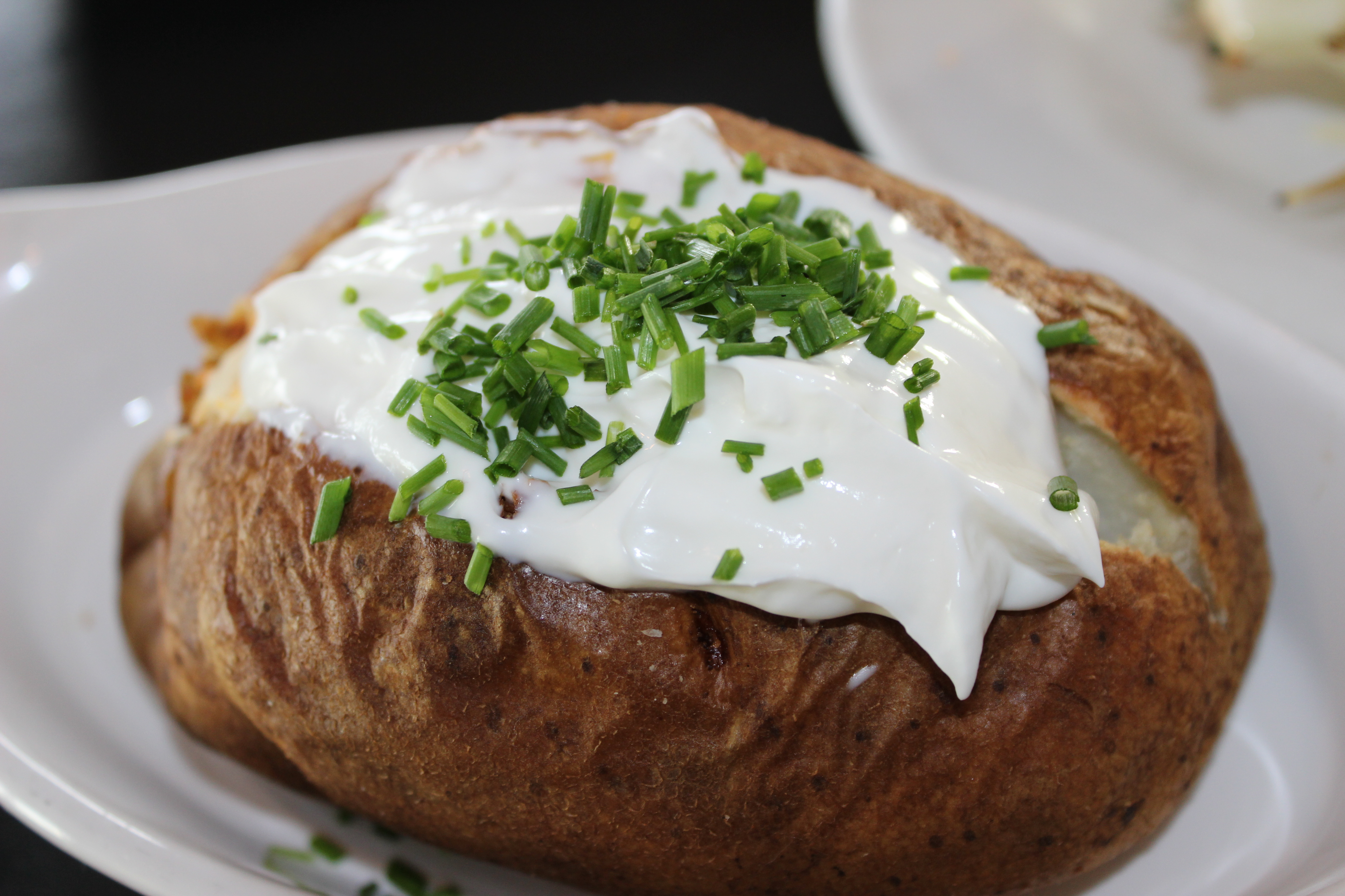 Baked potatoes with cream