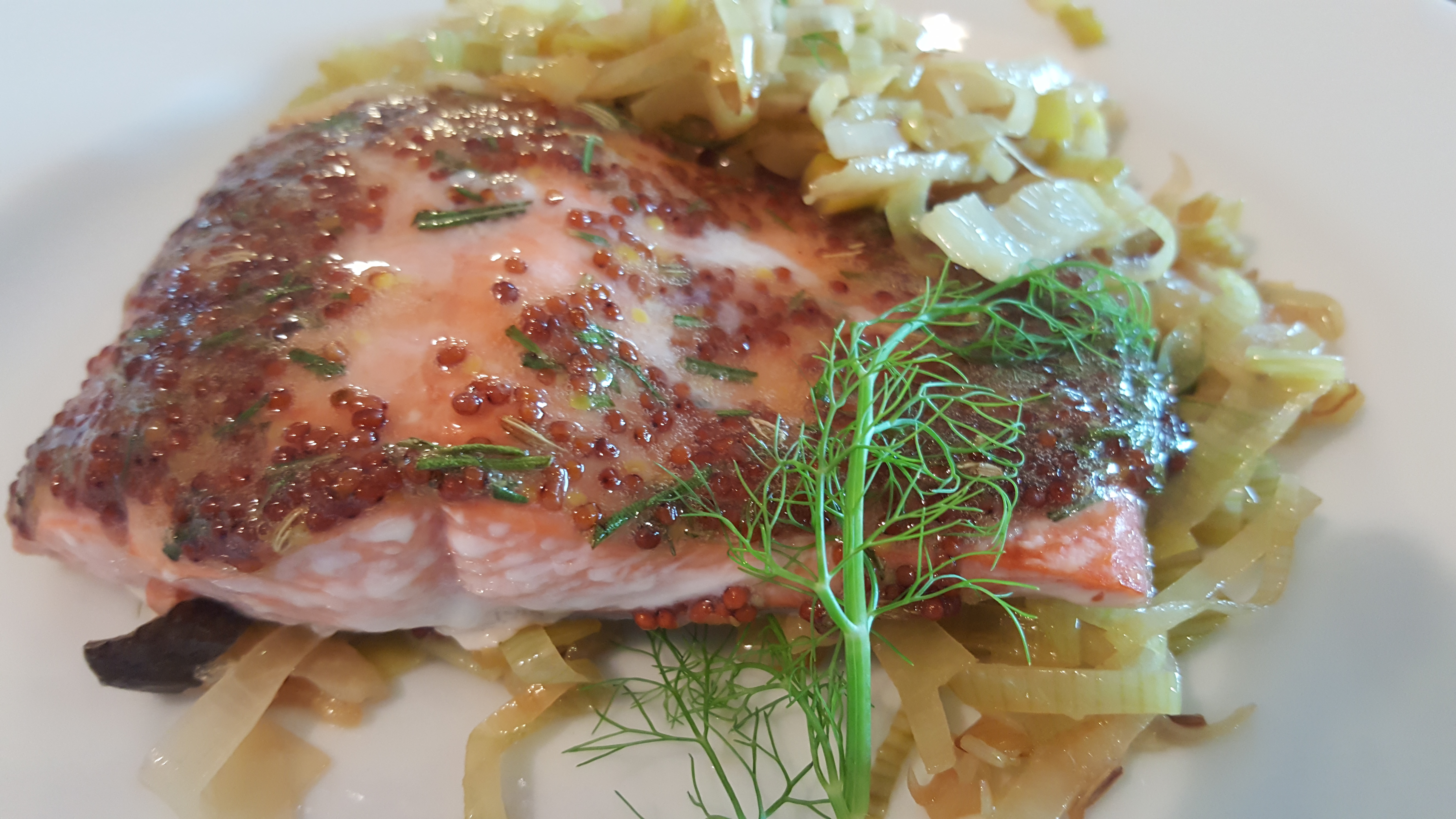 Salmon with Mustard Rosemary Glaze