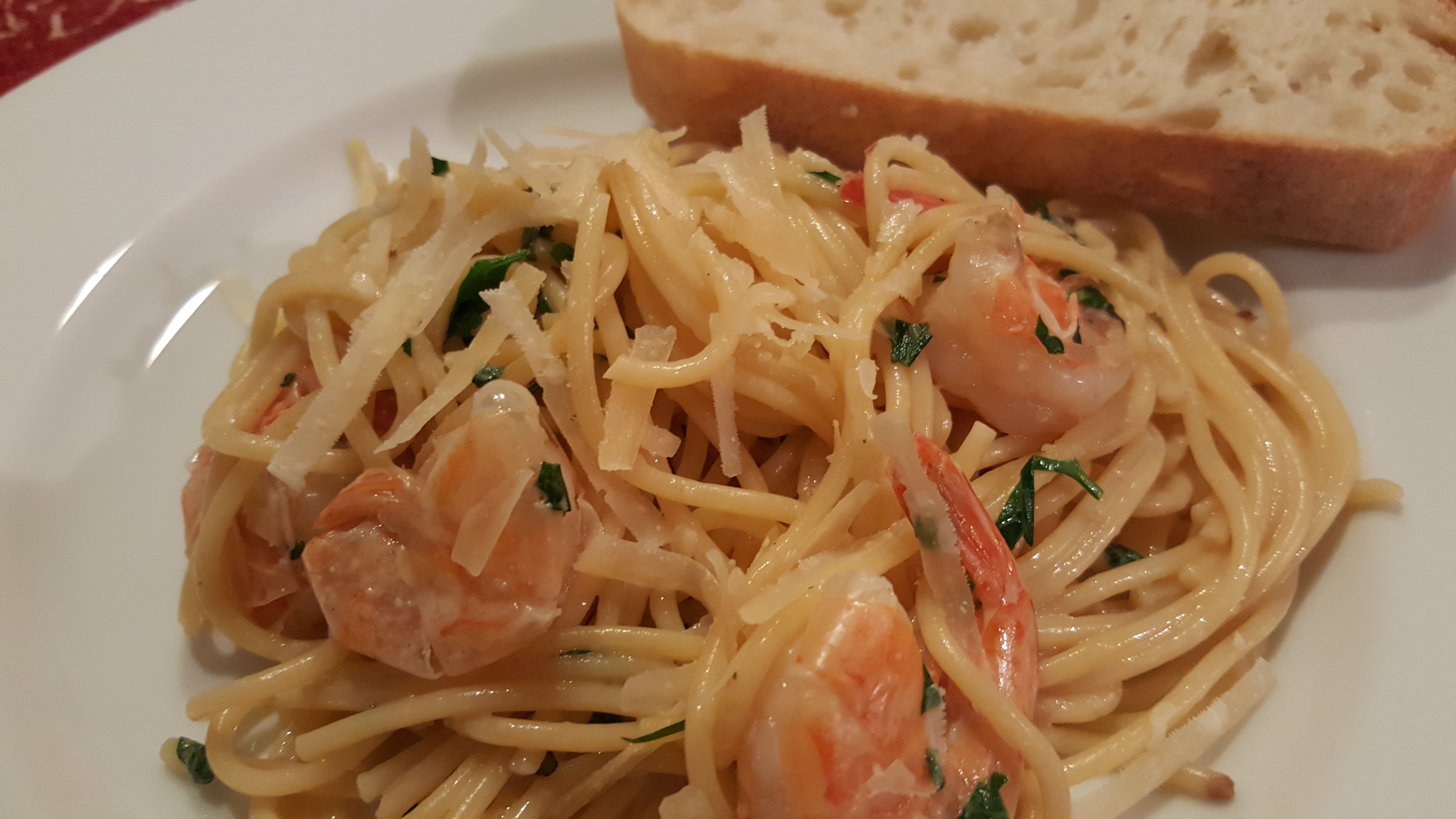 Shrimp Linguini With White Wine Garlic Butter Sauce